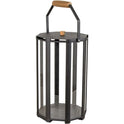 Lightlux Lantern M/teak - Lantern - Lava Grey, Aluminium