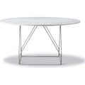 Thumbnail photo of Jg Dining Table Ø: 140 cm - White Carrara/Brushed Stainless Steel