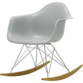 Eames Plastic Armchair Rar - 24 Light Grey - Chrome Base - Golden Maple - Matstolar - Charles & Ray Eames - Grå - Metall/trä/plast