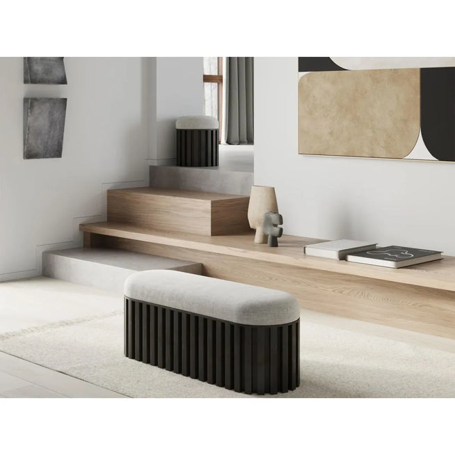 Photo of Tribu Bench Linen Coffee-white Chalk
