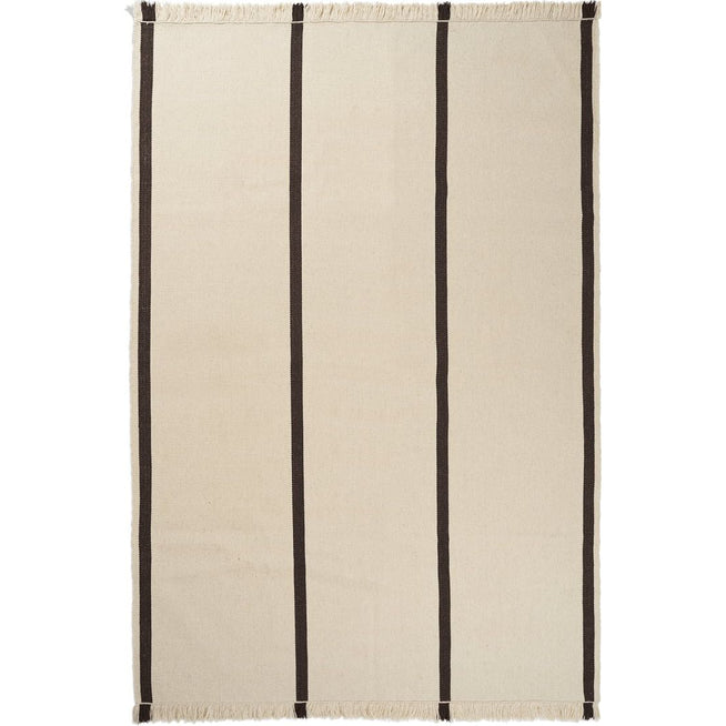 Photo of Calm Kelim Tæppe - Gulvtæppe - 200 X 300 - Off-white/coffee - W300 X D1 X H200 Cm
