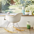 Eames Plastic Armchair Rar - 48 Forest - White Base - Golden Maple - Matstolar - Charles & Ray Eames - Grön - Metall/trä/plast