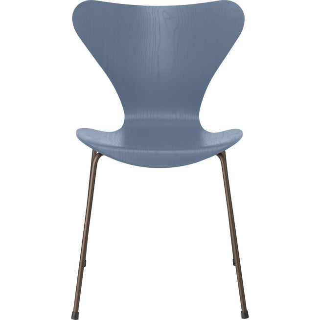 Photo of 3107 Seven, coloured box, Venetian Red, Underframe Brown Bronze - Dining chairs - Arne Jacobsen - Red - Metal/wood