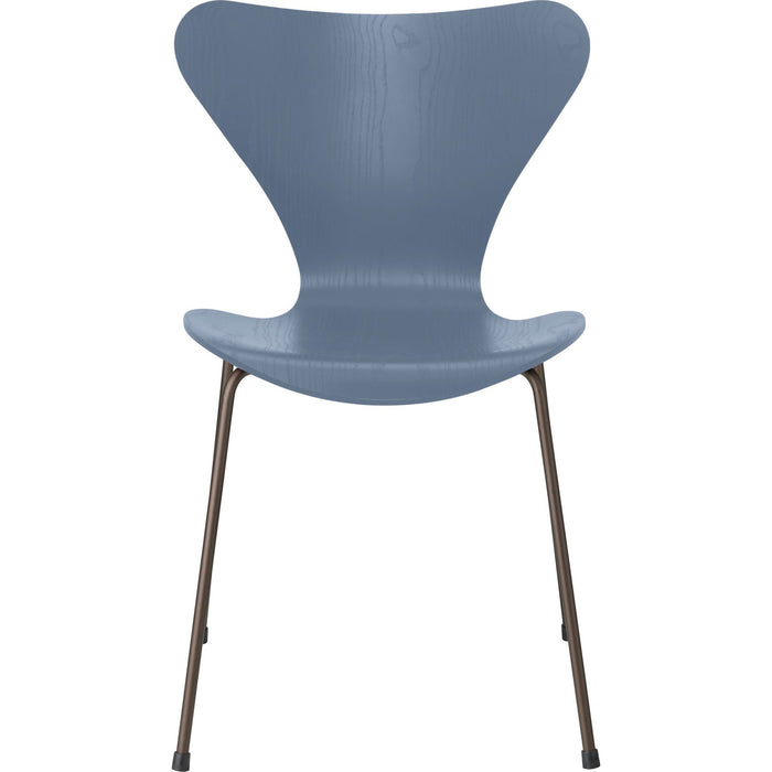 Photo of 3107 Seven, coloured box, Venetian Red, Underframe Brown Bronze - Dining chairs - Arne Jacobsen - Red - Metal/wood