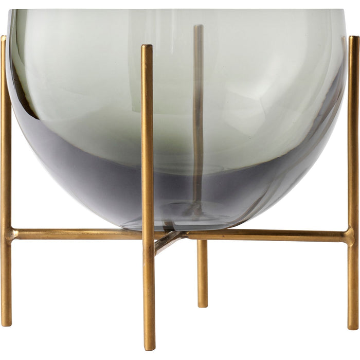 Photo of Echasse Series - Bowl Smoke/brushed Brass, Small - Serveringsskålar - Theresa Rand - Glas/metall