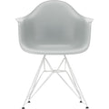 Eames Plastic Armchair Dar - 24 Light Grey - White Base - Matstolar - Charles & Ray Eames - Grå - Metall/plast