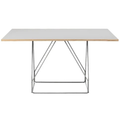 Thumbnail photo of Jg Table 6569 By Jørgen Gammelgaard - Spisebord - Grey Linoleum W/natural Ash / Brushed Stainless Steel - W140 X D140 X H72 Cm