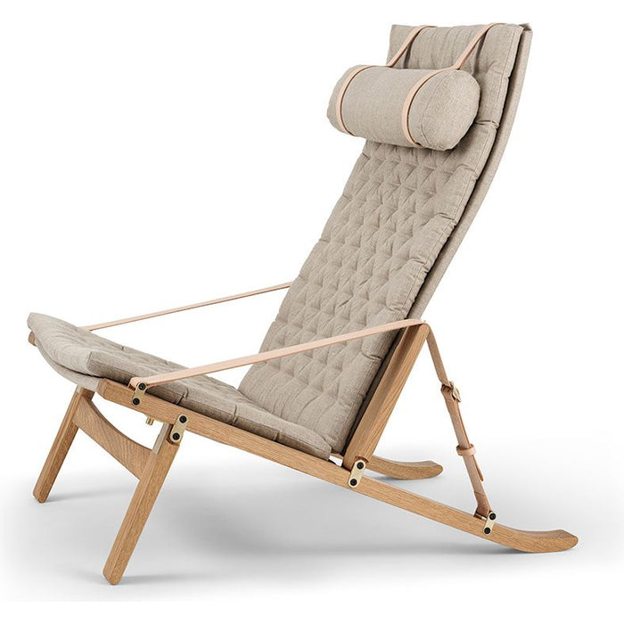 Photo of Fk10 Plico Armchair Fabric Canvas Natural White Oiled Oak