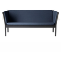 J149 3-pers. Sofa - Black lacquered oak, dark