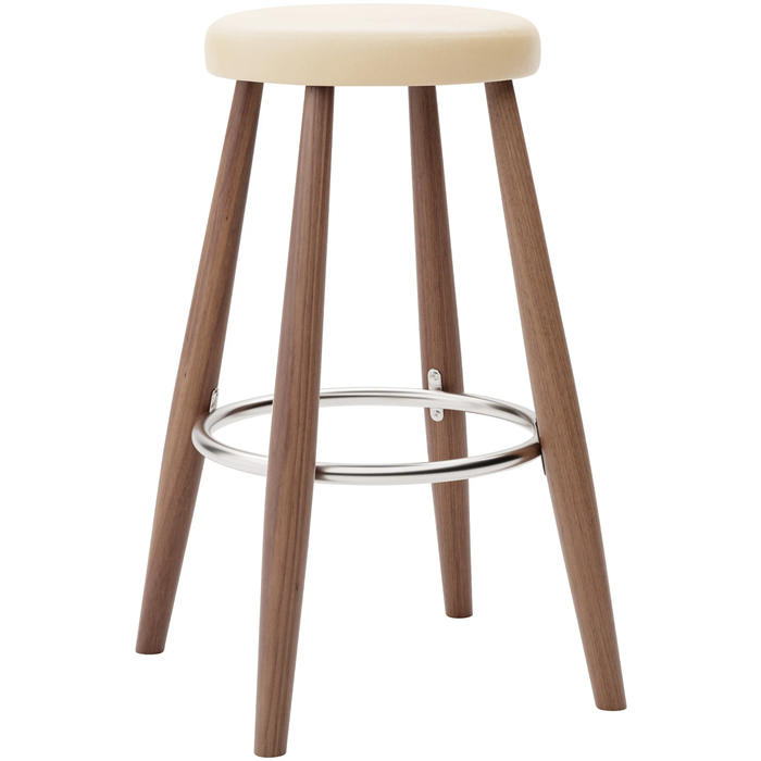 Carl Hansen - Ch58 Low Stool, Oiled Walnut, Leather Group C Sif - 90 - Bar stools & Bar stools - Hans J. Wegner - Wood - Leather/metal/wood