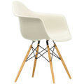 Eames Plastic Armchair Daw - 11 Pebble - Golden Maple - Matstolar - Charles & Ray Eames - Vit - Metall/trä/plast
