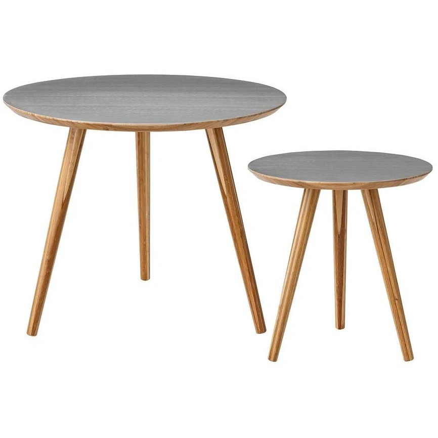 Coffee Table Set Of Two Grey Bamboo