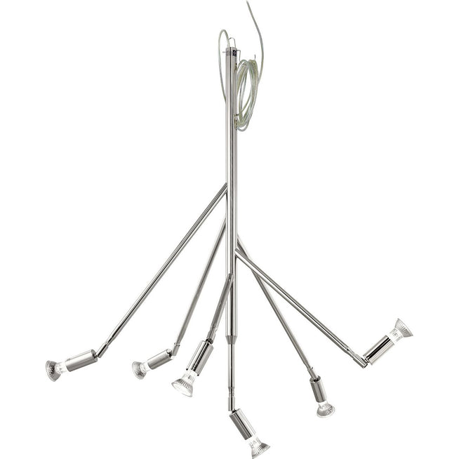 Photo of Kvist Ceiling Lamp, Nickel-plated Brass, 6 Arms - Chandeliers - Jonas Bohlin - Silver