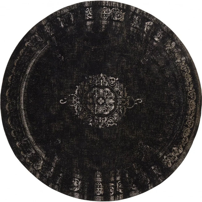 Photo of Large Round Rug Dark Grey / Black - Diameter 240cm