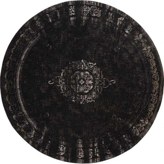 Photo of Large Round Rug Dark Grey / Black - Diameter 240cm