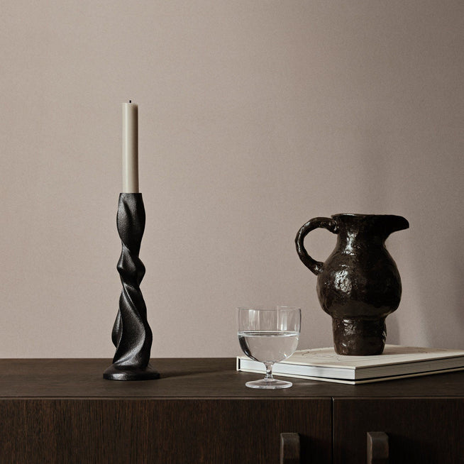 Photo of Gale Candle Holder Medium H: 25,4 Cm - Blackened Aluminium