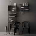 Thumbnail photo of String Metal Shelf, Low Edge 78x30, Black - Shelving - Nils Strinning - Black - Metal