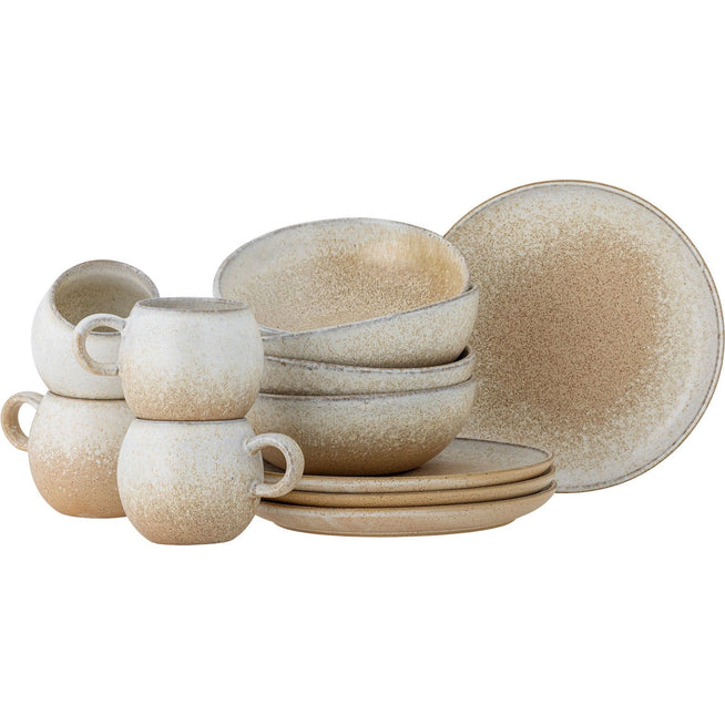 Photo of Paula 12-piece natural breakfast tableware set