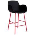Form Bar Armchair 65 Cm Full Upholstery Bright Red Steel