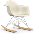 Eames Plastic Armchair Rar - 11 Pebble - Chrome Base - Golden Maple - Matstolar - Charles & Ray Eames - Vit - Metall/trä/plast