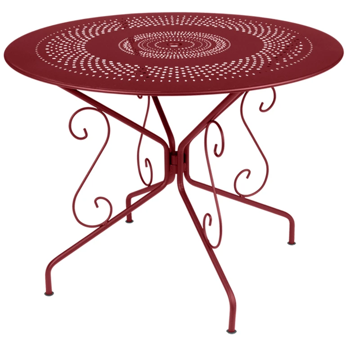 Photo of Montmartre Table 96 cm Chili 43 - Outdoor dining table - Red - Metal