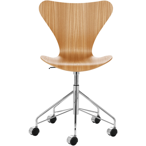 Photo of 3117 Sjuan, Dark stained oak veneer - Desk chairs - Arne Jacobsen - Wood