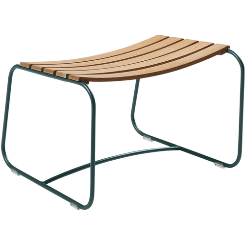 Photo of Surprising Teak Footrest Storm Grey - Outdoor Stools & Pouffes - Harald Guggenbichler - Green - Metal/Wood
