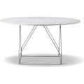 Thumbnail photo of Jg Dining Table Ø: 140 cm - White Carrara/Brushed Stainless Steel