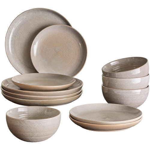 Photo of Taupe 12-piece tableware set