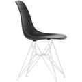 Eames Plastic Chair Dsr - 12 Deep Black - White Base - Matstolar - Charles & Ray Eames - Svart - Metall/plast