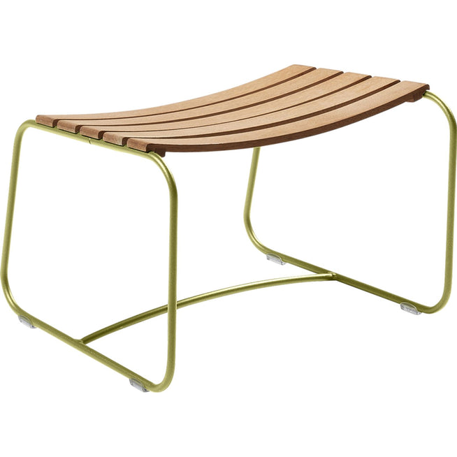 Photo of Surprising Teak Footrest Cedar Green - Outdoor Stools & Pouffes - Harald Guggenbichler - Green - Metal/Wood