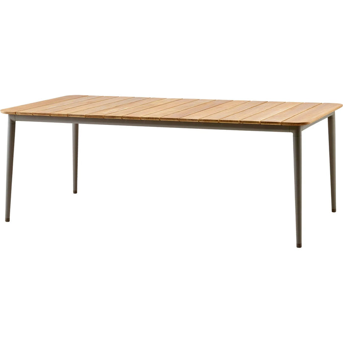 Photo of Core Dining Table - 210x90 - Taupe - Table Top: Teak - Frame: Aluminium - Outdoor Dining Table - Metal/Wood
