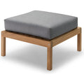 Virkelyst Pouf, Teak, Fossflakes Padding, Outdoor Textile / Ash - Utomhuspallar & Puffar - Says Who - Grå