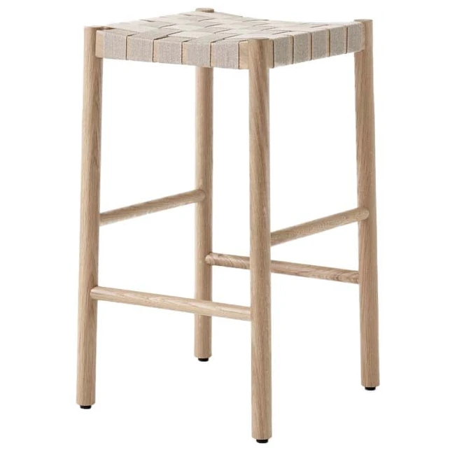 Betty Tk7 Barstool Oak, Natural Braided Linen Band Seat