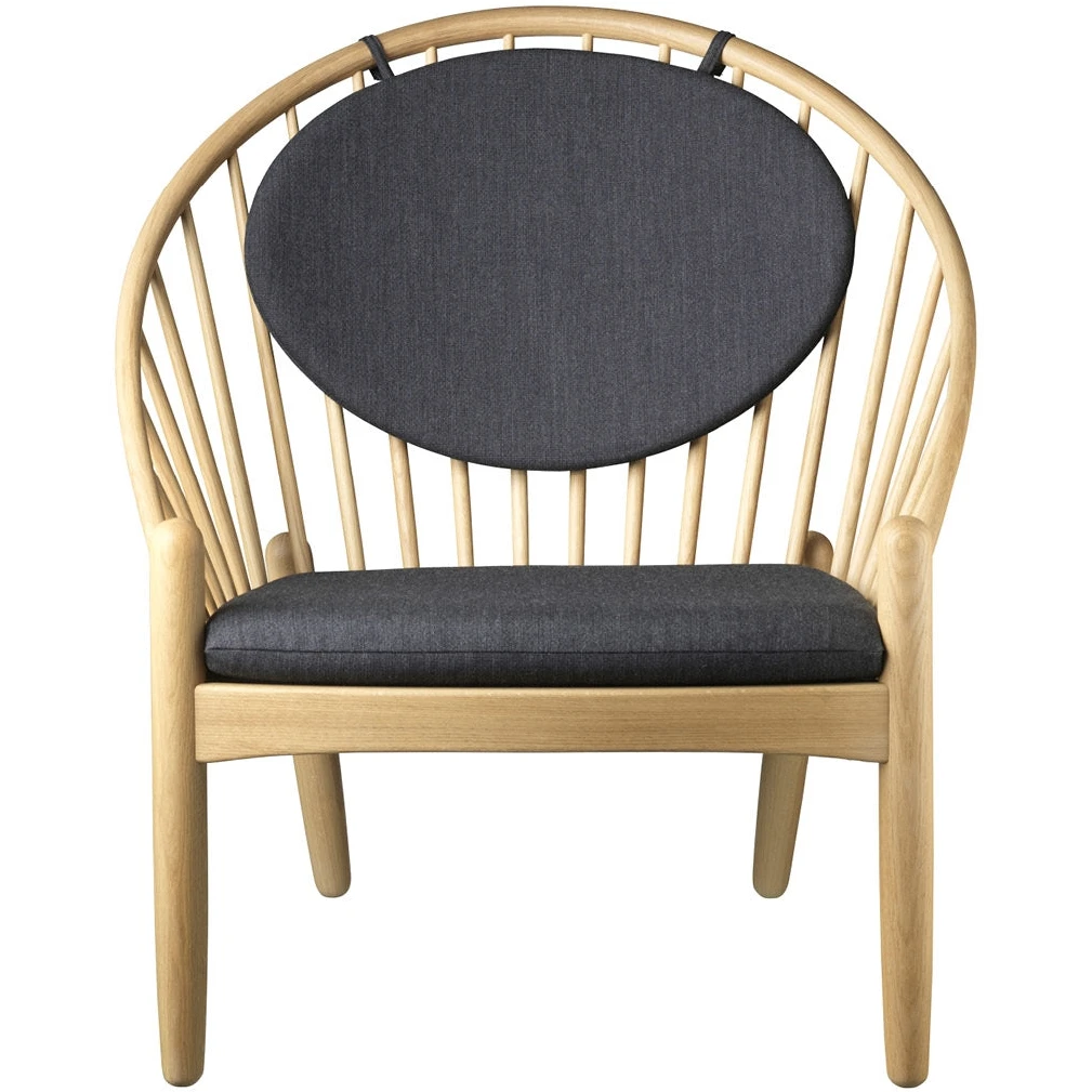 J166 Jørna Armchair - Dark grey, lacquered oak