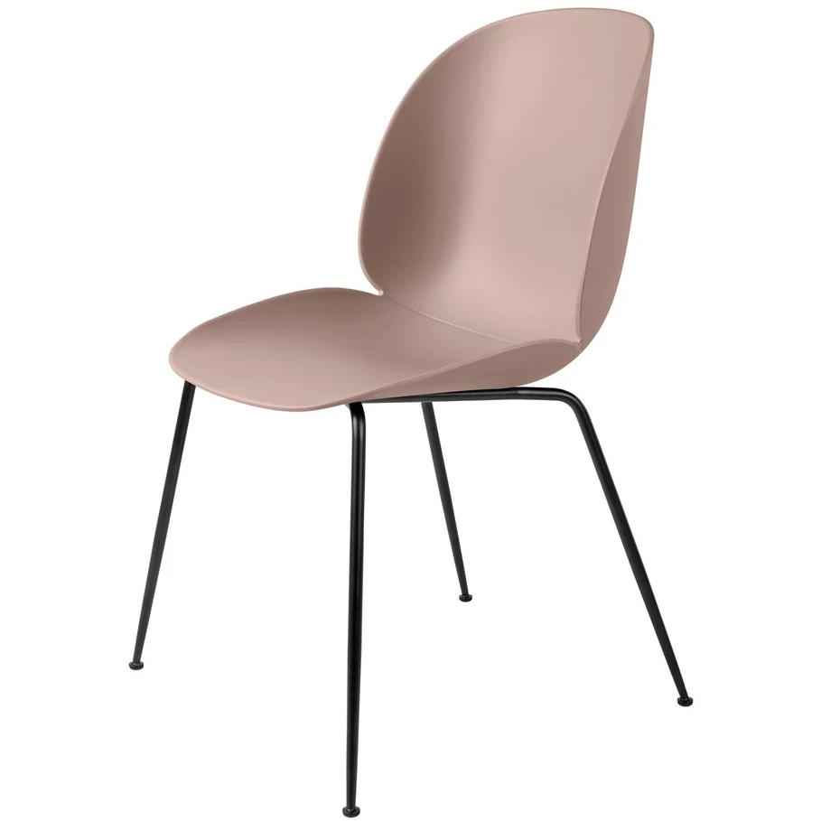 Beetle Dining Chair Un-upholstered - Black Metal Legs