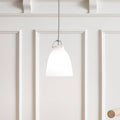 Thumbnail photo of Caravaggio 1 Pendant White Opal Glass-grey Textile Cord