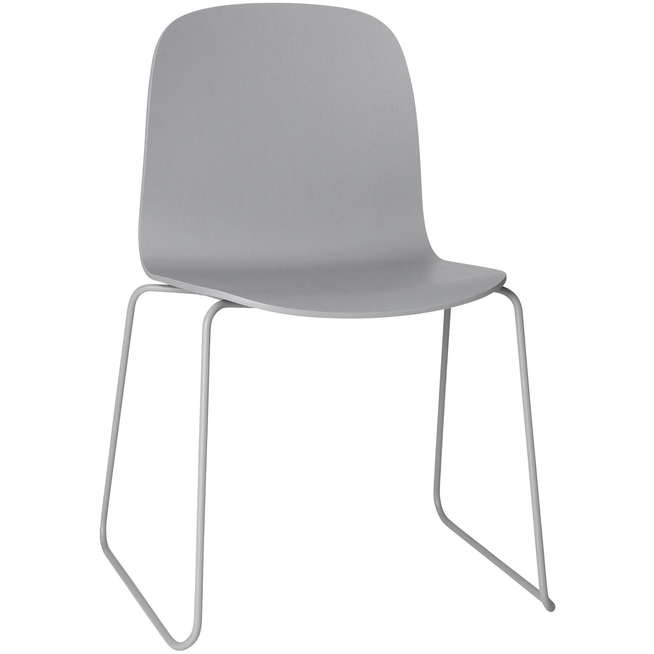 Photo of Visu Chair, Sled Base, Grey - Dining chairs - Mika Tolvanen - Grey - Metal/wood