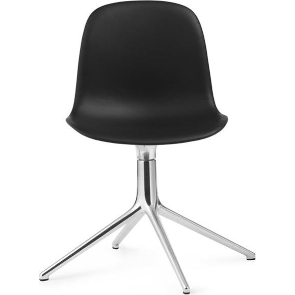 Photo of Form Swivel Chair Sh: 44cm - Black Leather/Aluminium