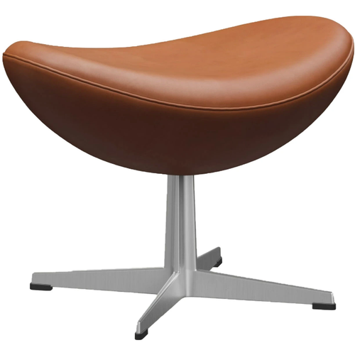 Photo of 3127 Egget Footstool Leather Grace, Walnut - Footstools - Arne Jacobsen - Brown - Leather/metal/synthetic