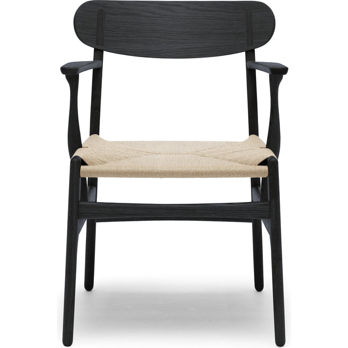 Photo of Carl Hansen - Ch26, Black lacquered oak, natural braided paper string - Dining chairs - Hans J. Wegner - Black - Wood