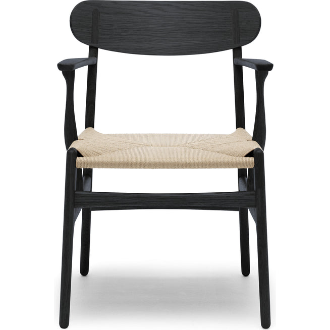 Photo of Carl Hansen - Ch26, Black lacquered oak, natural braided paper string - Dining chairs - Hans J. Wegner - Black - Wood