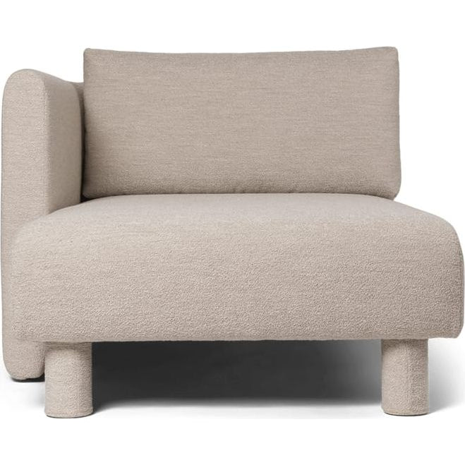 Photo of Dase Sofa - Modulsofa - Chaise Long Left - Soft Bouclé - Natural - W: 100 X H: 73 X D: 150 Cm