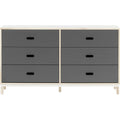 Thumbnail photo of Kabino Dresser - Chest of drawers - Grey / 6 drawers - L: 146.5 x D: 41 x H: 83 cm