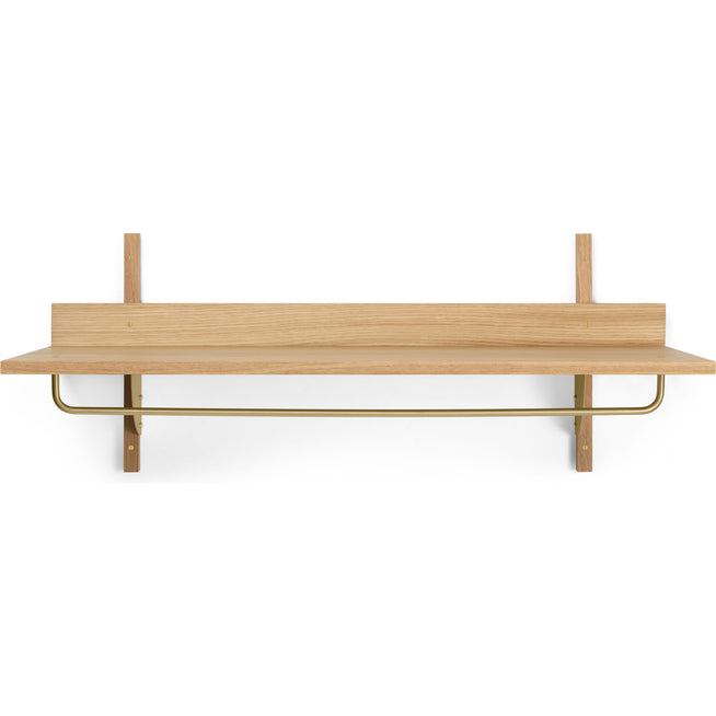 Photo of Sector Rack Shelf - Knager - Oak/brass - W: 87 X H: 34 X D: 37 Cm