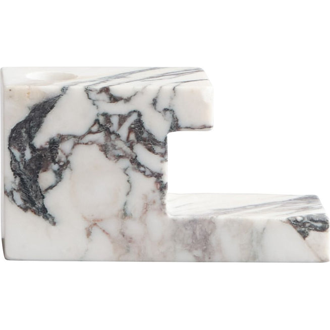 Photo of Brick Low Candle Holder 7.5x14 Cm Calacatta