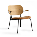 Thumbnail photo of Co Lounge Chair Black Base Natural Oak Back, Dakar 250 - Dining Chairs - Norm Architects - Wood Colored - Leather/Metal/Wood/Foam