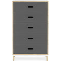 Thumbnail photo of Kabino Dresser - Chest of drawers - Grey / 5 drawers - L: 74.2 x D: 41 x H: 127 cm