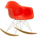 Eames Plastic Armchair Rar - 03 Poppy Red - White Base - Golden Maple - Matstolar - Charles & Ray Eames - Röd - Metall/trä/plast