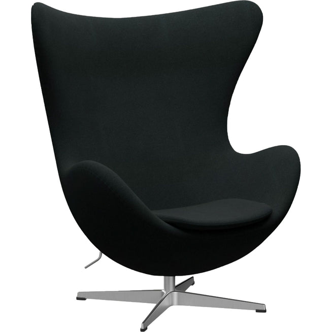 Photo of 3316 Egg, Fabric, Tonus 128 - Swivel armchairs - Arne Jacobsen - Black - Metal/foam